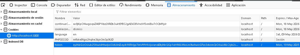 Modificando cookie JWT